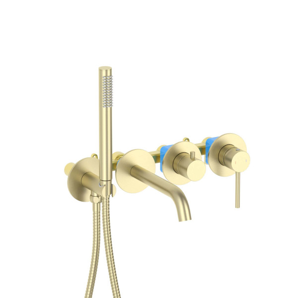 Смеситель для ваны и душа Aquatek Европа встраиваемый золото шлифованное (AQ1344BG)