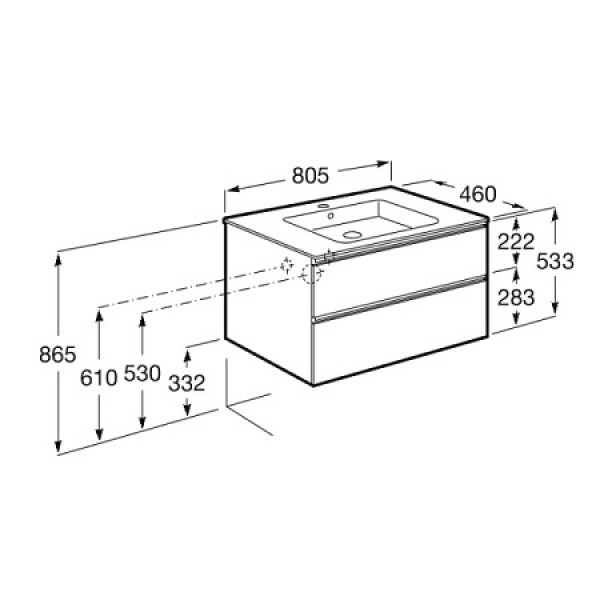 Тумба подвесная Roca Domi 785x453x515 белый (A857459806) Тумба подвесная Roca Domi 785x453x515 белый (A857459806)