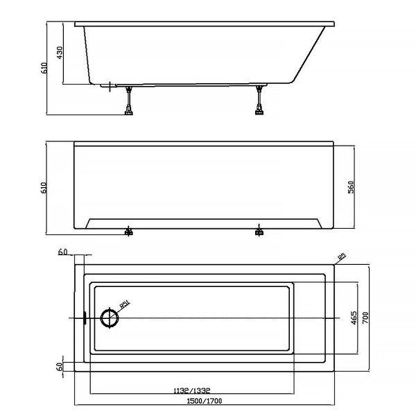 Ванна акриловая Azario Emilia 150x70x61 белая (AV.0011250)