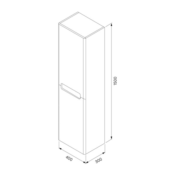 Пенал подвесной Iddis EdificeDIS 40x30x150 темно-серый (EDI40D0i97)