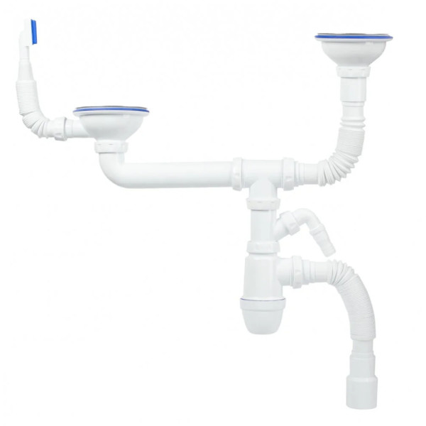 Сифон для мойки Iddis Kitchen Line хром/белый (S21UPS0i84)