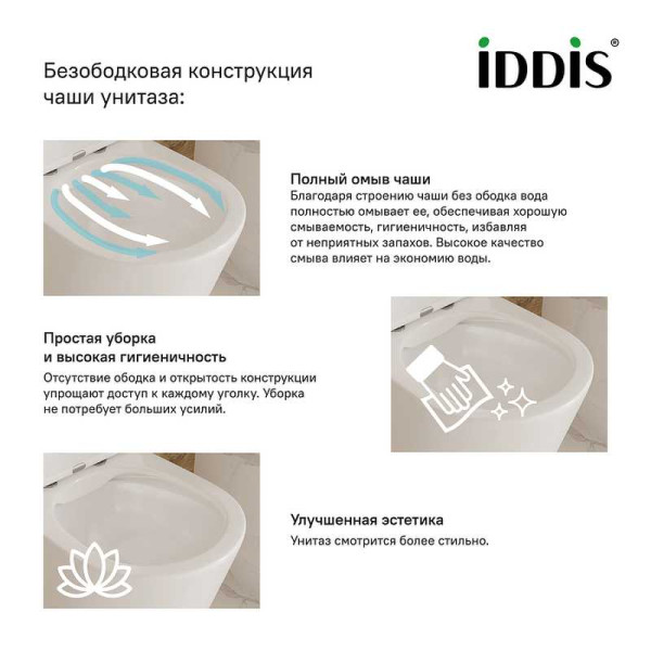 Унитаз подвесной Iddis Calipso Rimless (CALRDSEi26)