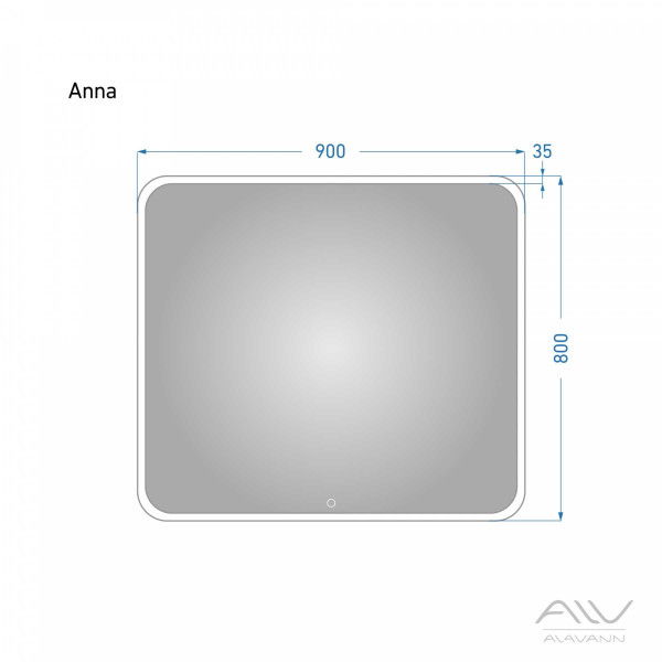 Зеркало с подсветкой Alavann Anna 90