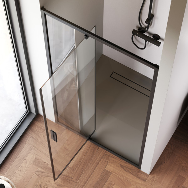 Душевая дверь AM.PM Gem 100x195 стекло прозрачное, профиль черный матовый (W90G-100-1P-BT)