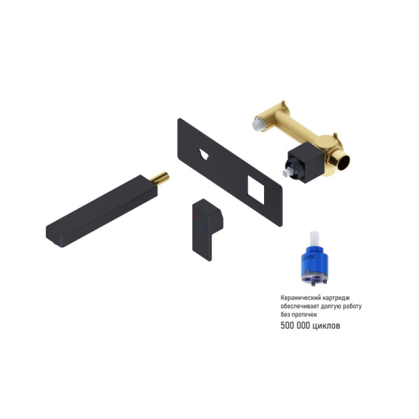 Смеситель для раковины Timo Selene черный, короткий излив (2071/03SM)