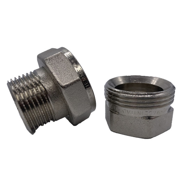 Сгон прямой (американка) 1" ВН с O-RING Tiemme (никель) (1500095 / 1555N000606)