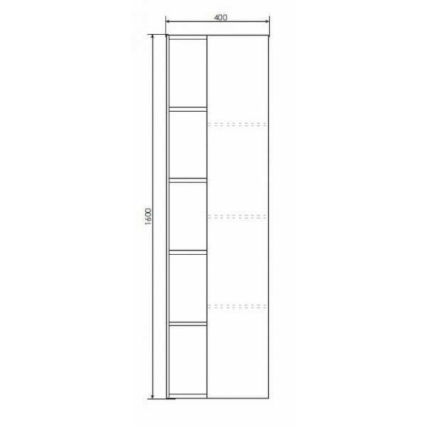 Пенал подвесной Comforty Прага 450x400x1600 дуб белый (00004136272)