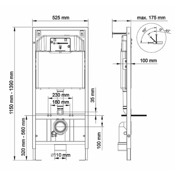 Инсталляция для подвесного унитаза Berges NOVUM L2 с клавишей (040212) матовый хром Инсталляция для подвесного унитаза Berges NOVUM L2 с клавишей (040212) матовый хром