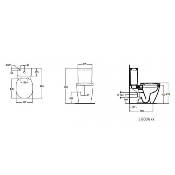 Унитаз напольный Ideal Standard Connect 400x665x365 (E803601) Унитаз напольный Ideal Standard Connect 400x665x365 (E803601)