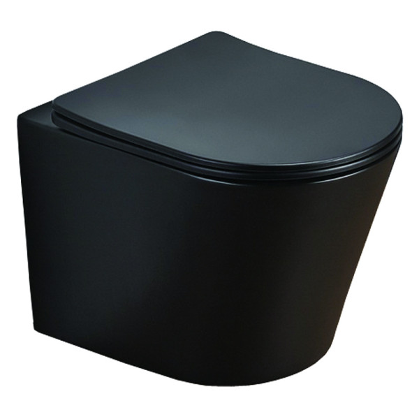 Унитаз подвесной Teramo безободковый с сидением микролифт 480x365x360 (AZ-053E-R-MB SP)