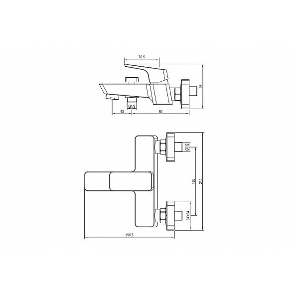 Смеситель для ванны и душа Aquanet Gotic хром (AF440-20С)