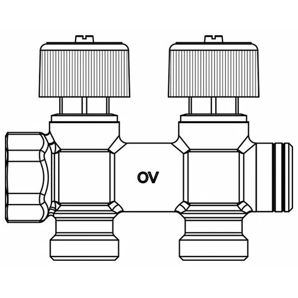 Коллектор Oventrop 2 отв. регулируемый 3/4"*3/4" Multidis R бронза (4200552)