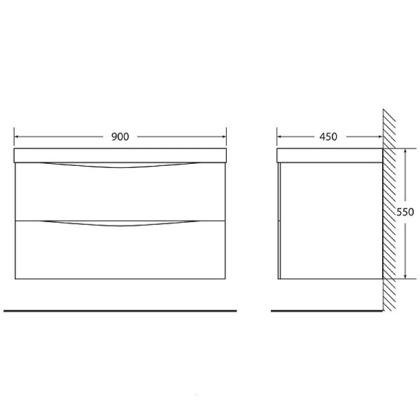 Тумба подвесная BelBagno Marino-CER 90 Rovere Bianco (MARINO-CER-900-2C-SO-WO-P)