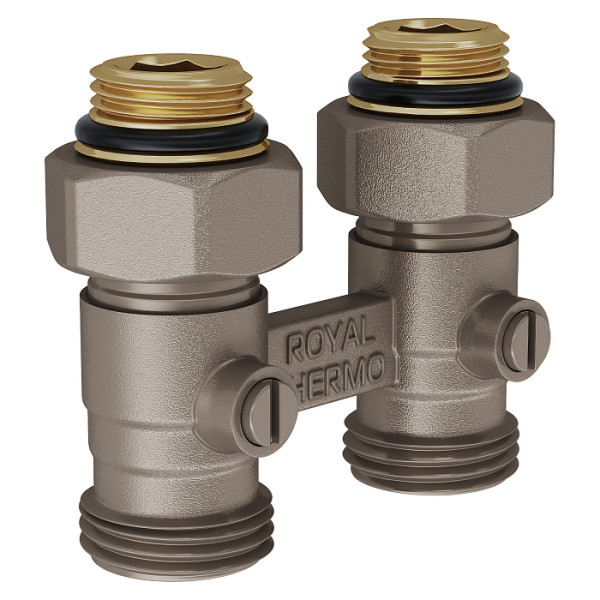 Фитинг двойной со встроенным шаровым краном Royal Thermo прямой 1/2"х3/4"EK (RTE 07.00001А) Фитинг двойной со встроенным шаровым краном Royal Thermo прямой 1/2"х3/4"EK (RTE 07.00001А)