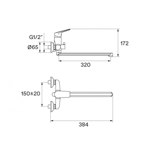 Смеситель для ванны и душа Santek Кант хром с душевым гарнитуром (WH5A12002C001) Смеситель для ванны и душа Santek Кант хром с душевым гарнитуром (WH5A12002C001)