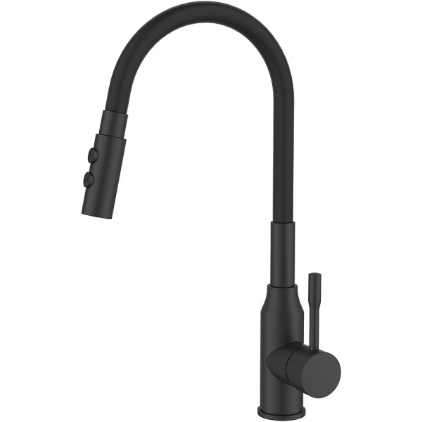 Смеситель для кухни Milardo Meal с гибким изливом черный (M01BL2FM05)