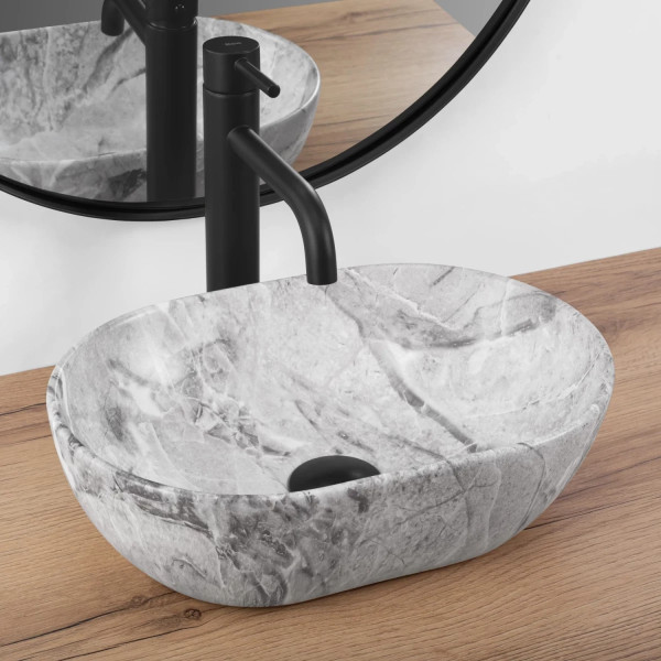 Раковина накладная REA Amelia mini Stone matt 38x26x12 мрамор (REA-U9109) Раковина накладная REA Amelia mini Stone matt 38x26x12 мрамор (REA-U9109)