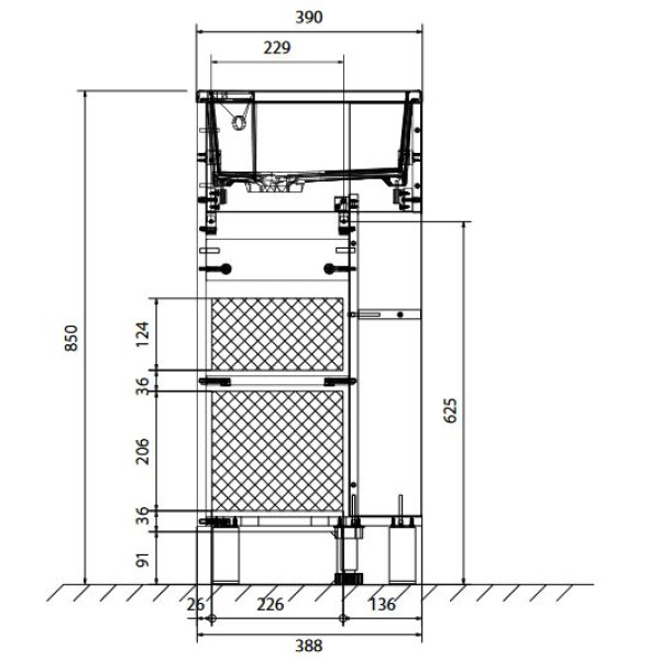 Тумба напольная 1Marka Laura 390*220*850 с раковиной, белый (У85928)