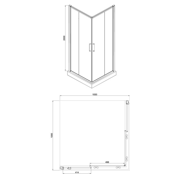 Душевой уголок Azario Greenwood 100x100x185 стекло прозрачное, профиль хром (AZ-NNE1142 100)