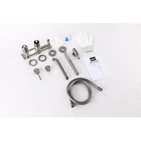 Смеситель для ванны и душа Abber Wasser Kreis 316 скрытого монтажа, оружейная сталь брашированная (AF8130BGG) Смеситель для ванны и душа Abber Wasser Kreis 316 скрытого монтажа, оружейная сталь брашированная (AF8130BGG)