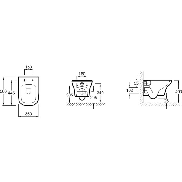 Комплект инсталляция с унитазом Jacob Delafon Vox с сиденьем тонким микролифт, с клавишей хром (E33131RU+EDM102+E20142+E4316-CP) (E21770RU-00)