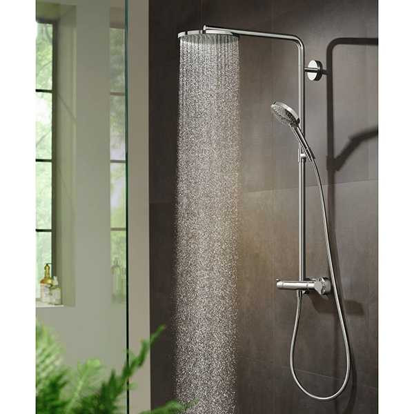 Система душевая Hansgrohe Raindance Select S 240 1j PowderRain Showerpipe черная (27633000)