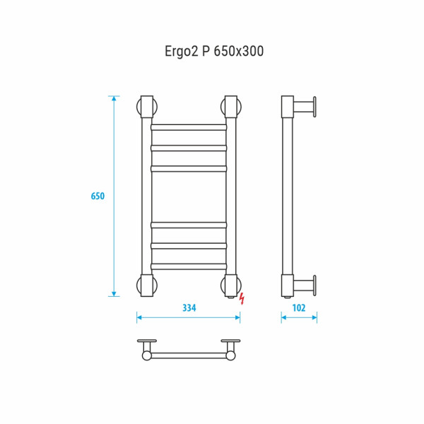 Полотенцесушитель электрический Energy Ergo P2 650х300 хром