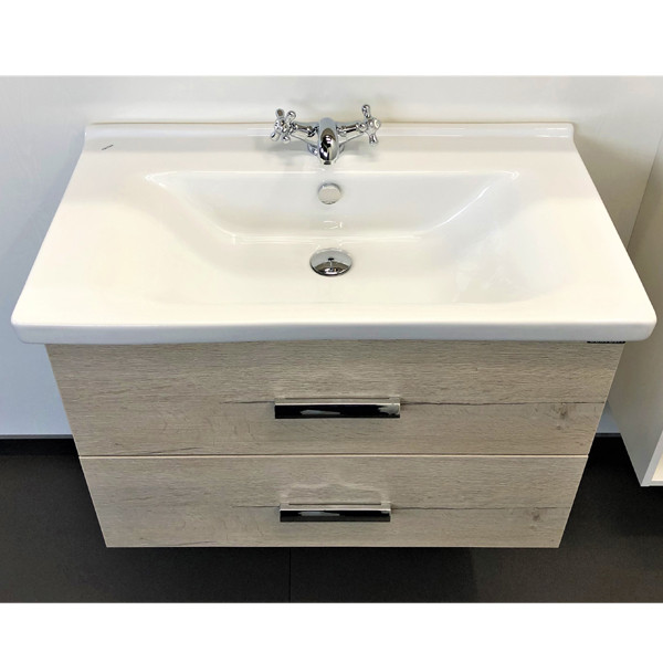 Тумба подвесная Comforty Парма 800x540x450 дуб дымчатый матовый с раковиной (00-00001526)