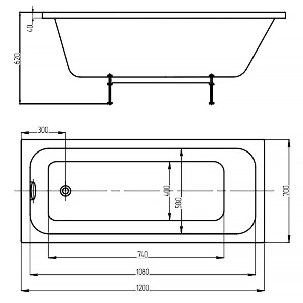 Ванна акриловая Azario Bella 120x70x62 белая (AV.0020120)