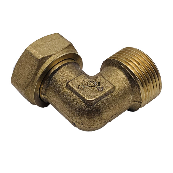 Угольник 3/4" ВН с накидной гайкой и плоской прокладкой Tiemme (латунь) 1500896 / 1527 Угольник 3/4" ВН с накидной гайкой и плоской прокладкой Tiemme (латунь) 1500896 / 1527