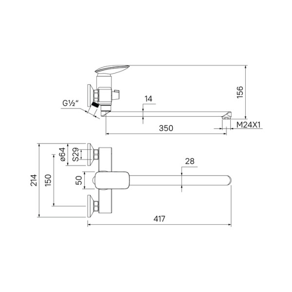Смеситель для ванны и душа Iddis Stone (STOSB00i10WA)