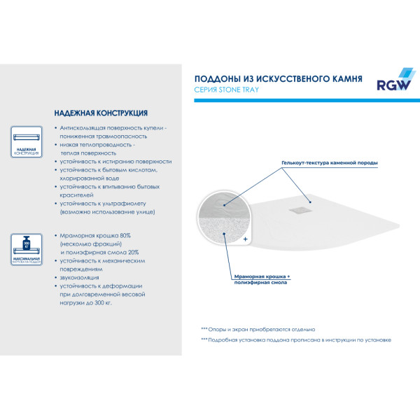 Душевой поддон RGW ST/R-W 90x90 белый (16153099-01) Душевой поддон RGW ST/R-W 90x90 белый (16153099-01)