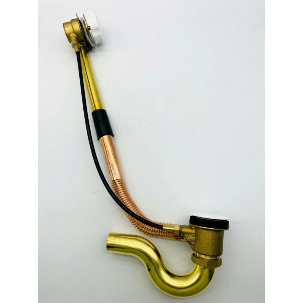 Обвязка для ванны полуавтомат 1 1/2"*40 мм. Vieir (медно-латунная, белый) (VRQ30YF) Обвязка для ванны полуавтомат 1 1/2"*40 мм. Vieir (медно-латунная, белый) (VRQ30YF)