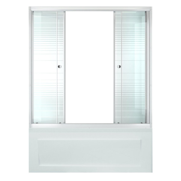 Душевая шторка для ванны Triton 170 стекло полосы, профиль белый (DP64)