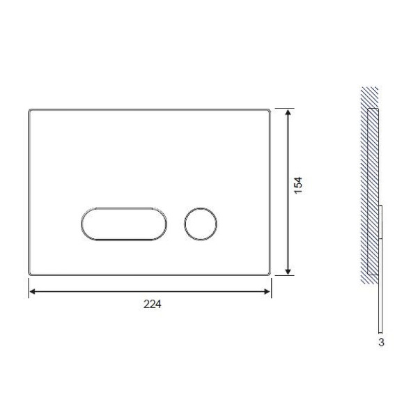 Клавиша смывная Сersanit Intera для LINK PRO/VECTOR/LINK/HI-TEC стекло черный (P-BU-INT/Blg/Gl)