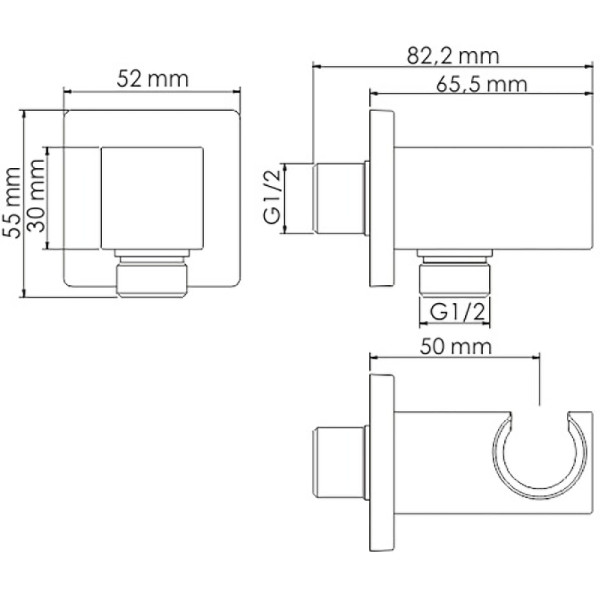 Подключение для шланга WasserKRAFT хром (A125)