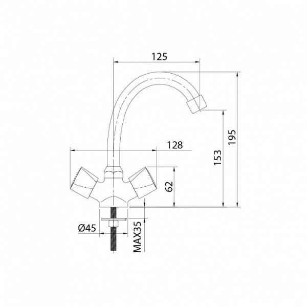 Смеситель для раковины Milardo Tring хром (TRISB00M01)