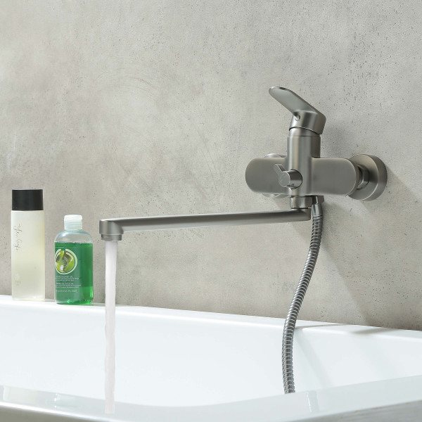 Смеситель для ванны и душа Aquatek Ника оружейная сталь (AQ1842BGM) Смеситель для ванны и душа Aquatek Ника оружейная сталь (AQ1842BGM)