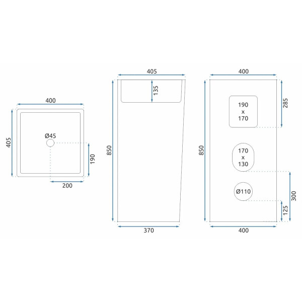 Раковина напольная Rea Holly 40,5x40,5 белый (REA-U8005) Раковина напольная Rea Holly 40,5x40,5 белый (REA-U8005)