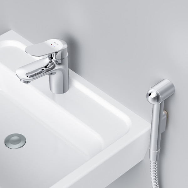 Смеситель для раковины AM.PM Sunny с гигиеническим душем, хром (F85C03000) Смеситель для раковины AM.PM Sunny с гигиеническим душем, хром (F85C03000)