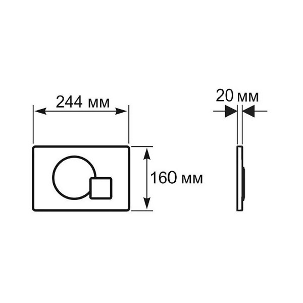 Смывная клавиша Aquanika Basic (два режима слива, механическое, белый)  (01.02.48)