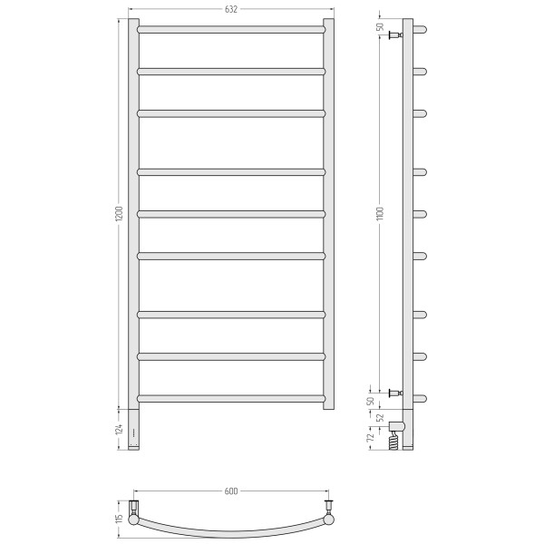 Полотенцесушитель электрический Сунержа Галант 3.0 1200x600 провод слева матовый чёрный (31-5800-1260) Полотенцесушитель электрический Сунержа Галант 3.0 1200x600 провод слева матовый чёрный (31-5800-1260)