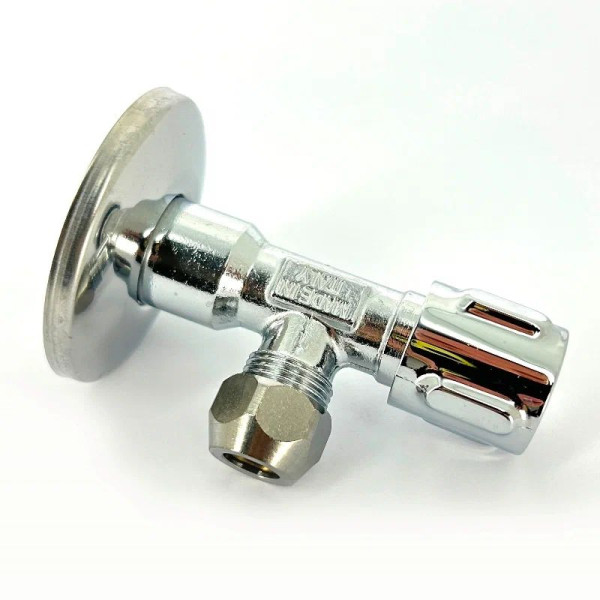 Кран угловой 1/2"х10 мм (3/8") НН вентильный Uni-Fitt (рукоятка металл) 186M2501 Кран угловой 1/2"х10 мм (3/8") НН вентильный Uni-Fitt (рукоятка металл) 186M2501