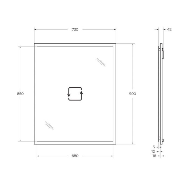 Зеркало с подсветкой Cezares Tiffany 73x90 Grigio Nuvola (45084)