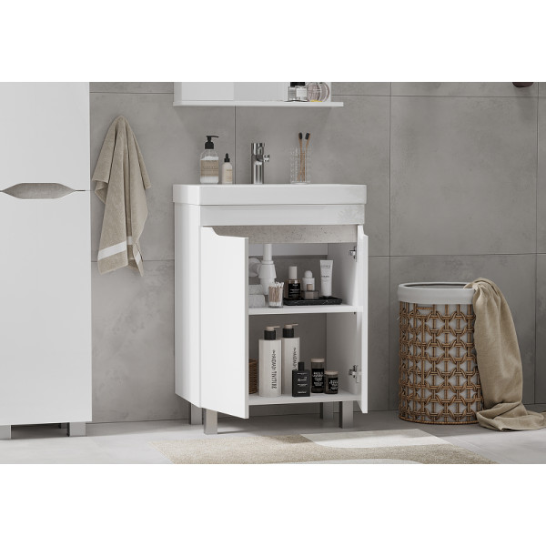 Тумба напольная Volna Lake 695x800 белая (tnLAKE70.2D-01) Тумба напольная Volna Lake 695x800 белая (tnLAKE70.2D-01)