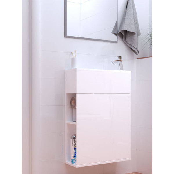 Тумба подвесная 1Marka Stretto 500*210*750 с раковиной, белая (У94716) Тумба подвесная 1Marka Stretto 500*210*750 с раковиной, белая (У94716)