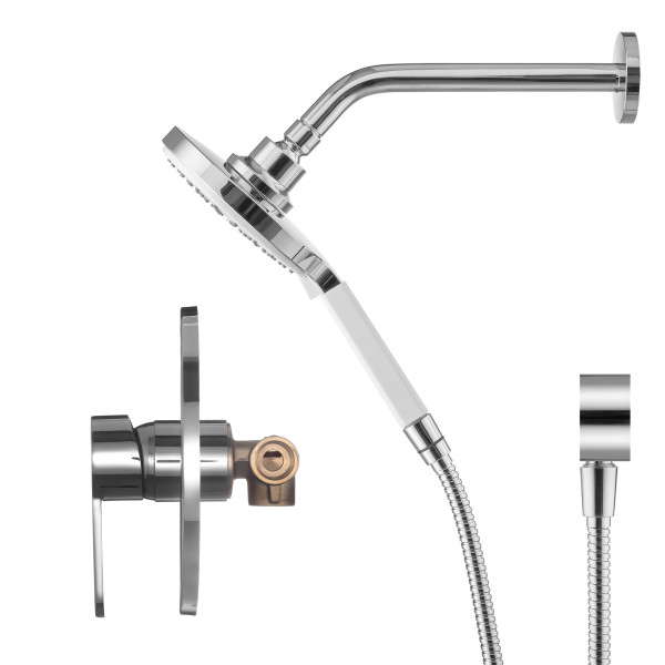 Смеситель для душа Swedbe Platta встраиваемый с душевой гарнитурой хром (5532)