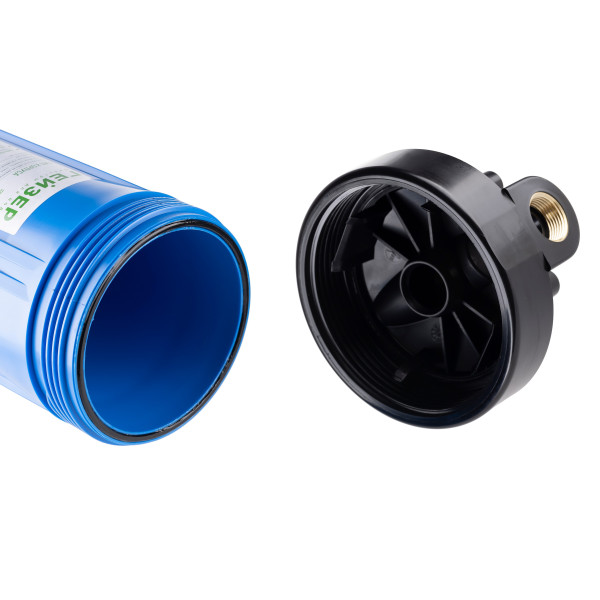 Фильтр колбовый Гейзер 1" 10BB с латунными вставками (синий, для холодной воды) (50715) Фильтр колбовый Гейзер 1" 10BB с латунными вставками (синий, для холодной воды) (50715)