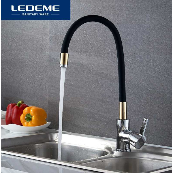 Смеситель для кухни Ledeme с гибким изливом (L4898-10) Смеситель для кухни Ledeme с гибким изливом (L4898-10)