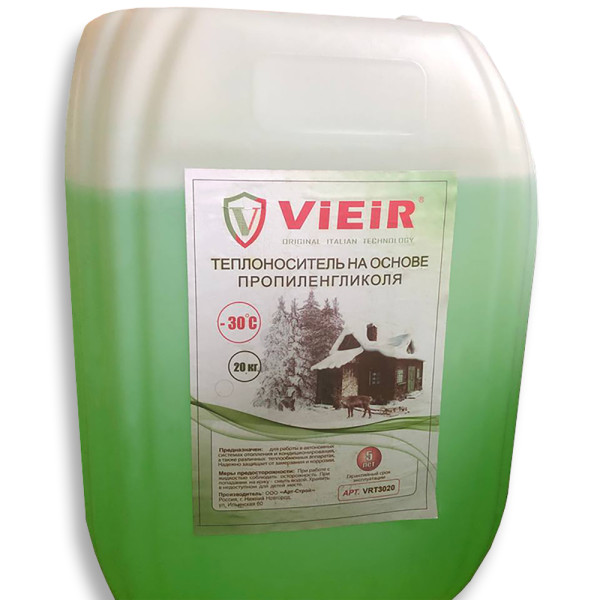 Теплоноситель Vieir -30°C Зеленый 20 л (пропиленгликоль) (VRT3020) Теплоноситель Vieir -30°C Зеленый 20 л (пропиленгликоль) (VRT3020)
